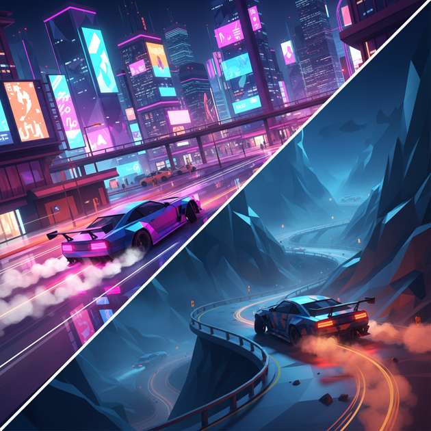 Neon Drift Rivals - Jabali AI Poster