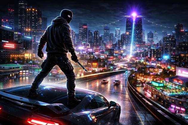 Midnight City Heist Quest - Jabali AI Poster