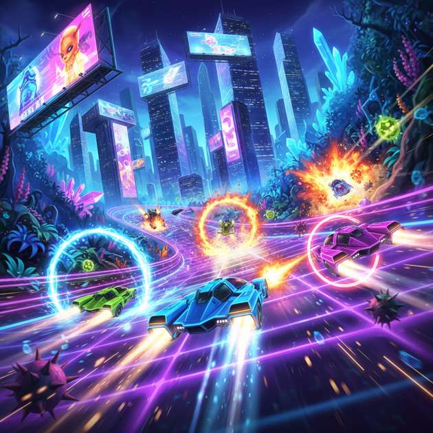 Neon Velocity: Combat Circuit - Jabali AI Poster