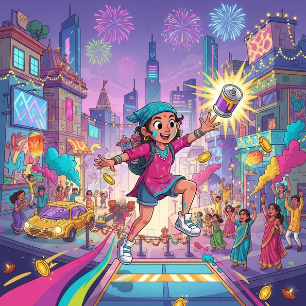 Neon Rang Jam - Jabali AI Poster