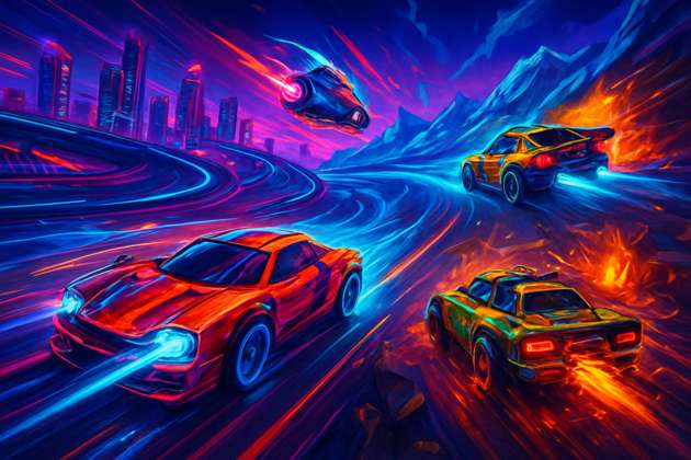 Neon Circuit Showdown - Jabali AI Poster