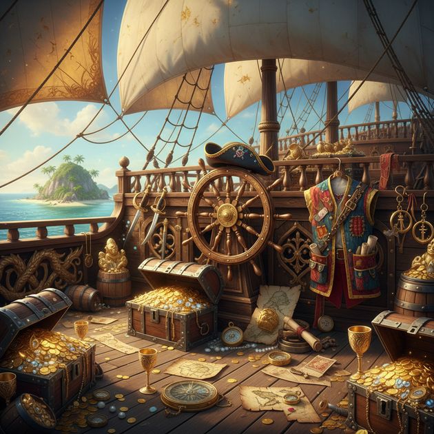 Golden Galleon Quest - Jabali AI Poster