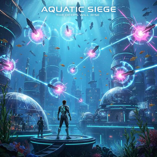 Neon Depths: City Siege - Jabali AI Poster