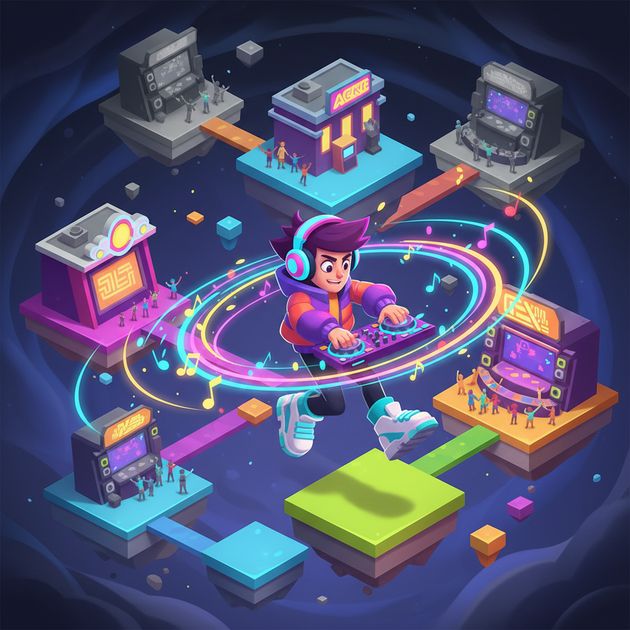 Neon Beat Quest - Jabali AI Poster