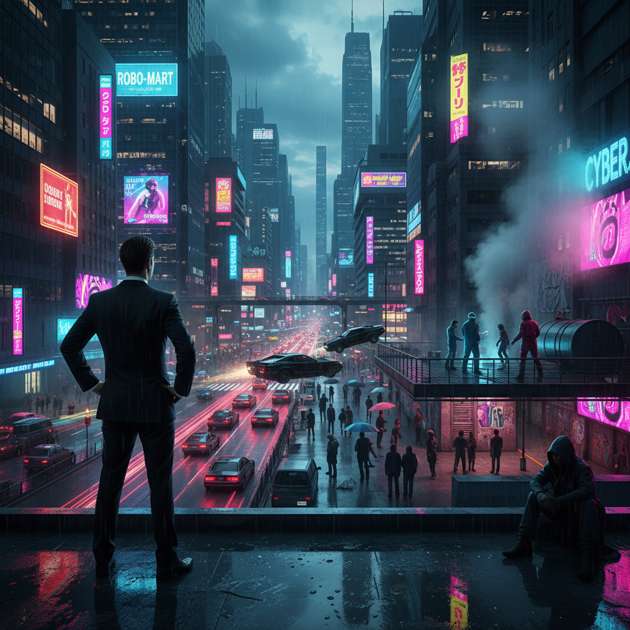 Neon District Rising - Jabali AI Poster