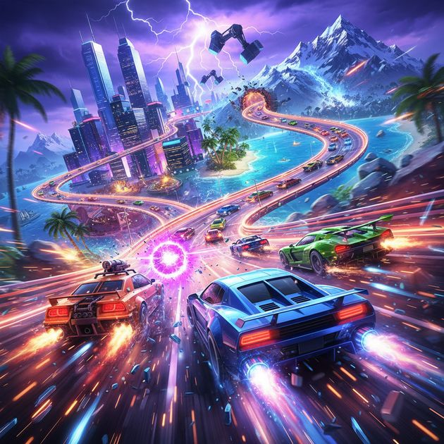 Neon Velocity: Combat Circuit - Jabali AI Poster