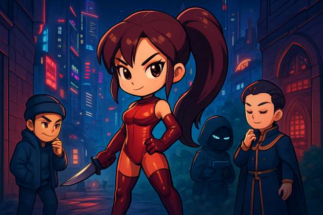 Neon Assassin Rina - Jabali AI Poster