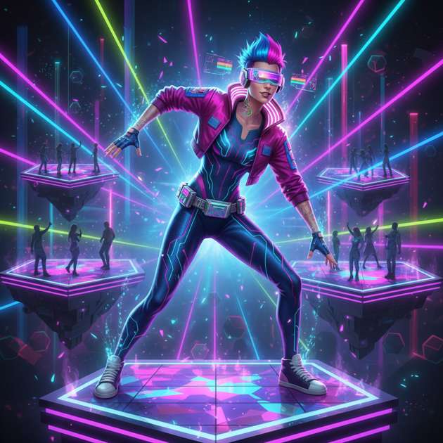 Neon Quantum Rush - Jabali AI Poster
