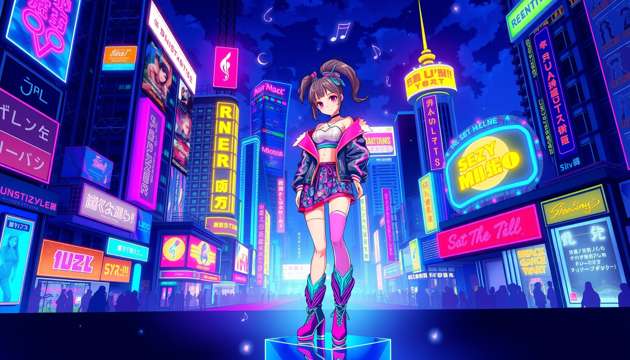 Neon Idol Quest - Jabali AI Poster