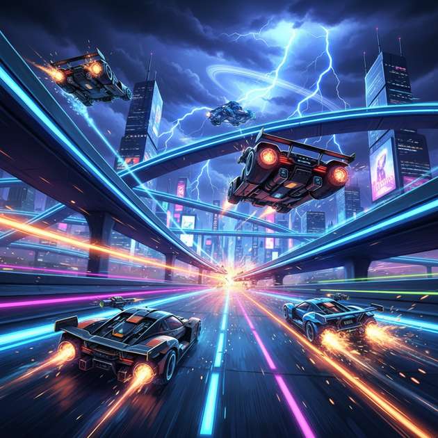 Neon Velocity: Turbo Combat - Jabali AI Poster