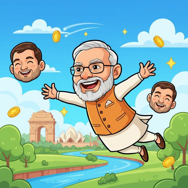 Modi Ji’s Merry Flight - Jabali AI Poster