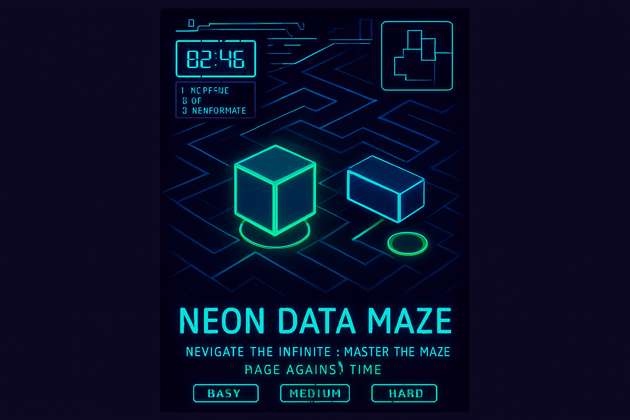 Neon Data Maze - Jabali AI Poster