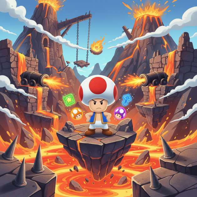 Toad's Volcanic Dash - Crossing Arcade by Jabali AI