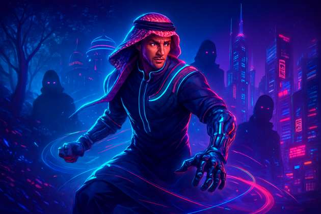 Neon Blade: Legends of KSA - Jabali AI Poster