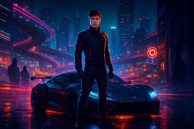 Neon Circuit Rivals - Jabali AI Poster