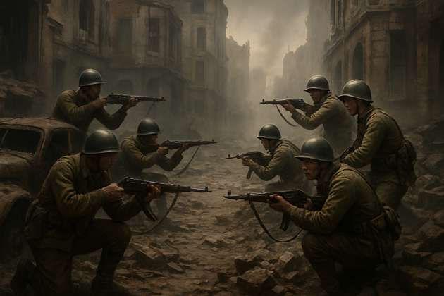 Ruins of War: Soviet vs Italian - Jabali AI Poster