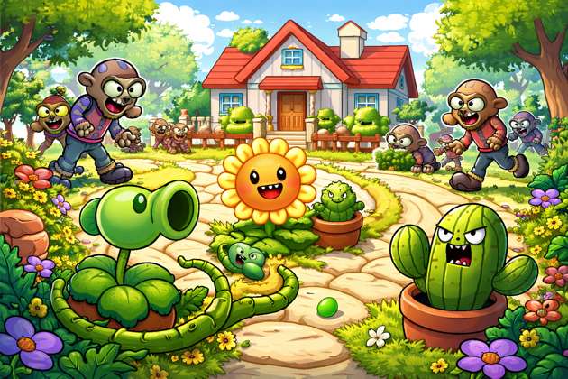 Plantas vs Zumbis no Jardim - Jabali AI Poster