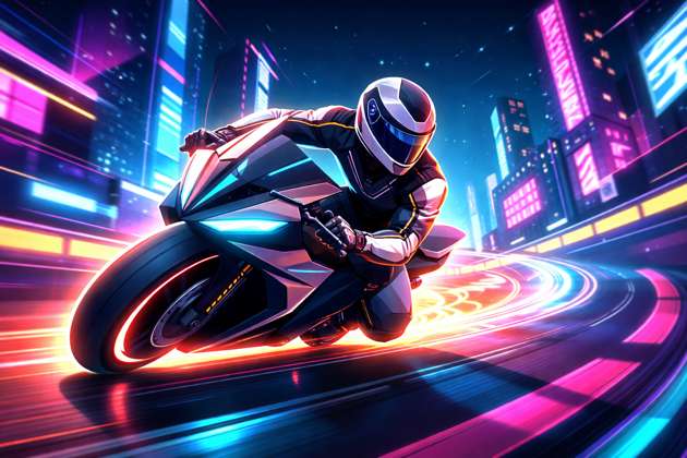 Turbo Trail Racers 3DMaster। the art of the Slipstream! Get behind your rivals, charge your KERS battery, and unleash a Golden Lightning  boost to hit 280 km/h. Draft, Shift, and  Dominate the  track in the ultimate high- speed bike  challenge!" - Jabali AI Poster