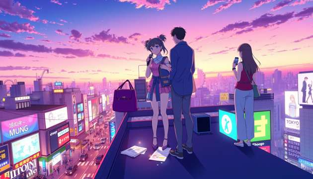 Starlit Summers in Shibuya - Jabali AI Poster