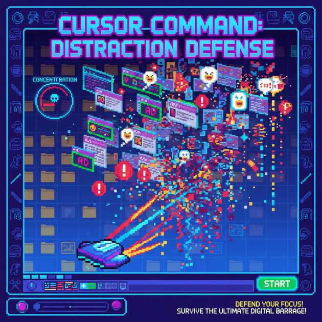 Cursor Command: Distraction Defense - Fixed Shooter Arcade by Jabali AI