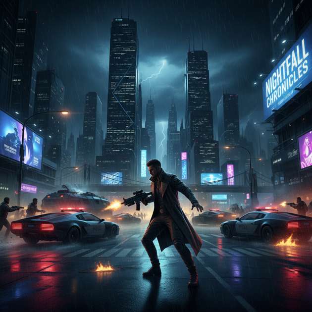 Neon City Divide - Jabali AI Poster