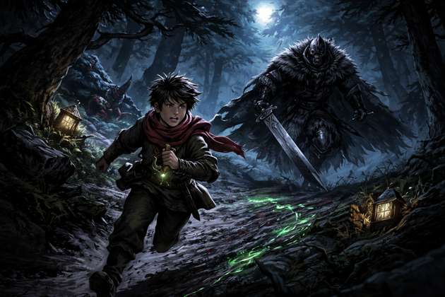Run, Boy, Monster Behind - Jabali AI Poster
