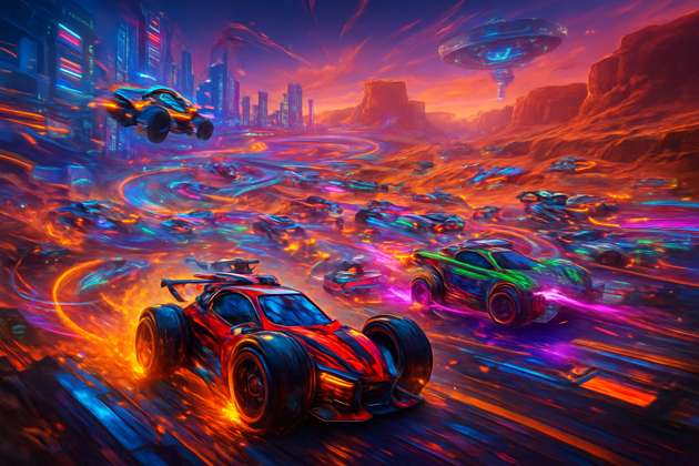 Turbo Clash: Neon Fury - Jabali AI Poster