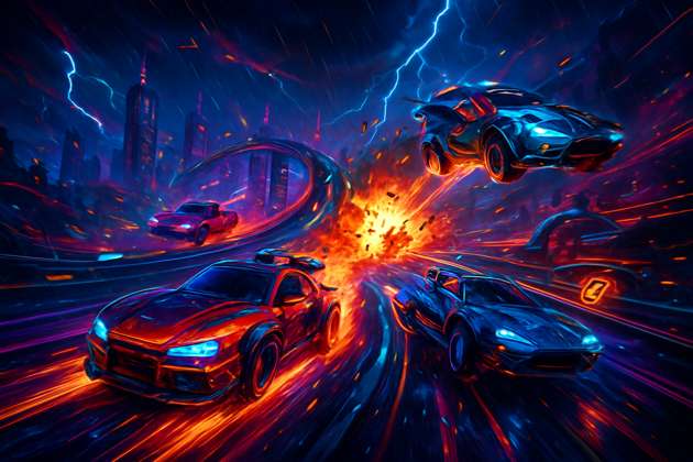 Neon Surge: Turbo Arena - Jabali AI Poster