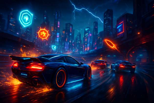 Neon Velocity: Combat Rush - Jabali AI Poster