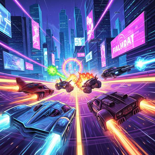 Neon Combat Racers - Jabali AI Poster