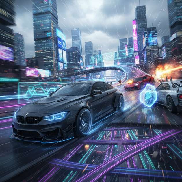 Neon Velocity: Urban Combat - Jabali AI Poster