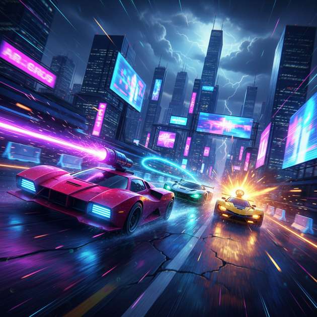 Neon Velocity: Combat Circuit - Jabali AI Poster