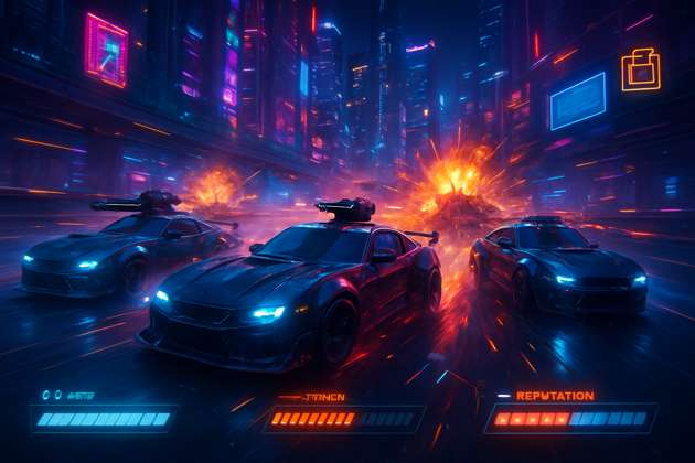 Neon Circuit Rampage - Jabali AI Poster