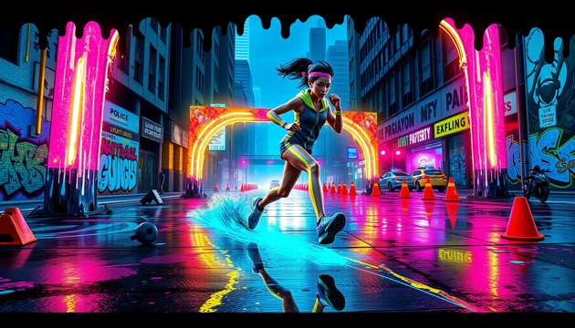 Urban Paint Dash - Jabali AI Poster