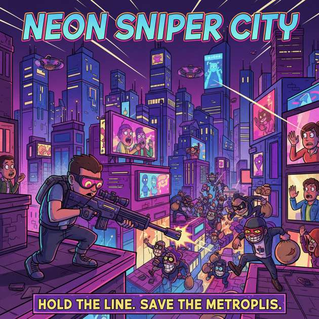 Neon Sniper City - Fixed Shooter Arcade by Jabali AI