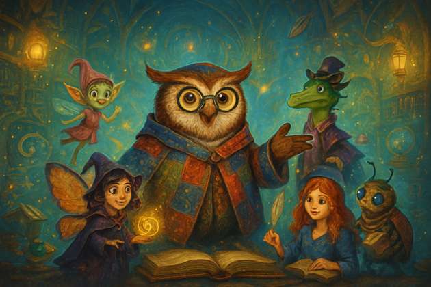 Enigma Stacks: Hootsworth’s Library - Jabali AI Poster