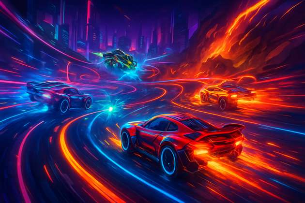 Neon Velocity: jadoon car - Jabali AI Poster