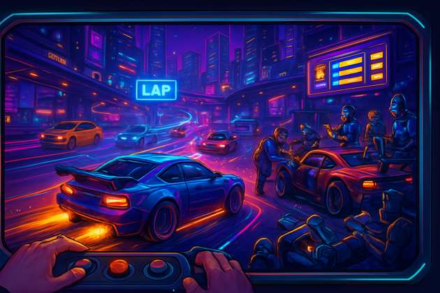 Neon Highway Idle - Jabali AI Poster