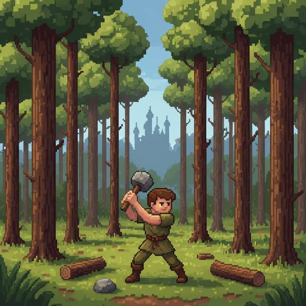Rowan's Pixel Wilderness - Jabali AI Poster