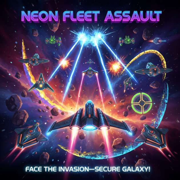 Neon Fleet Assault - Jabali AI Poster
