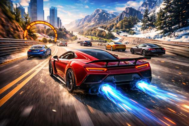 Turbo Street Racing 3D - Jabali AI Poster
