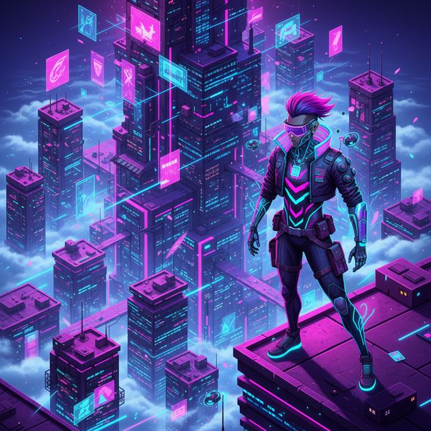 Neon Ascend - Jabali AI Poster