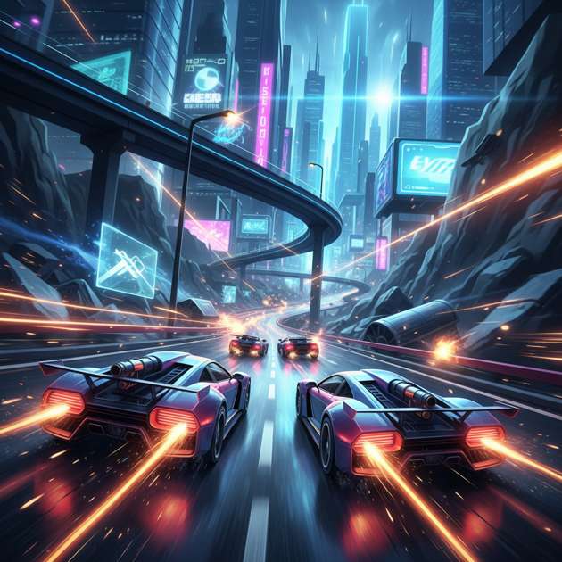 Neon Velocity: Combat Circuit - Jabali AI Poster