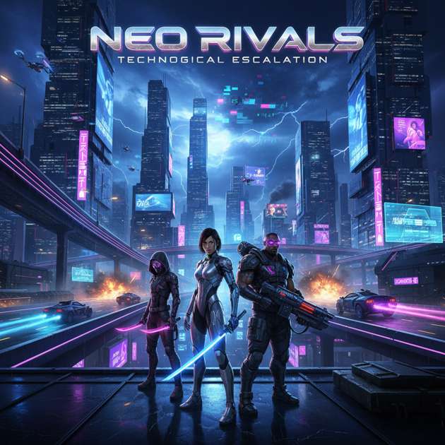 Neon Survival City - Jabali AI Poster