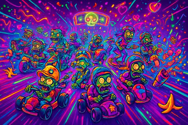 Neon Zombie Dash - Jabali AI Poster