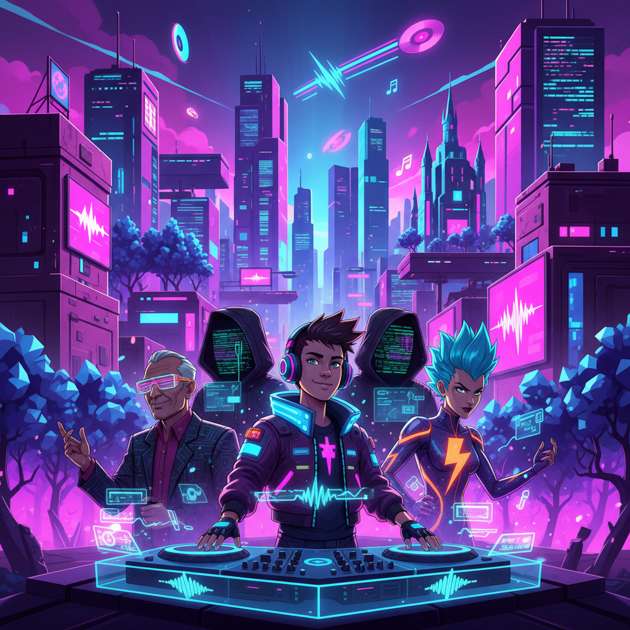 Neon Remix Rush - Jabali AI Poster