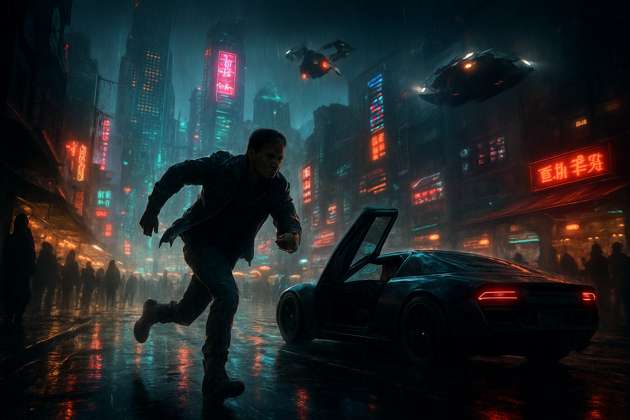 Neon Streets Authority - Jabali AI Poster