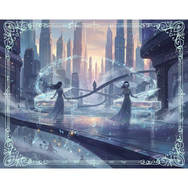 Twilight Duets of Neo-Tessara - Jabali AI Poster