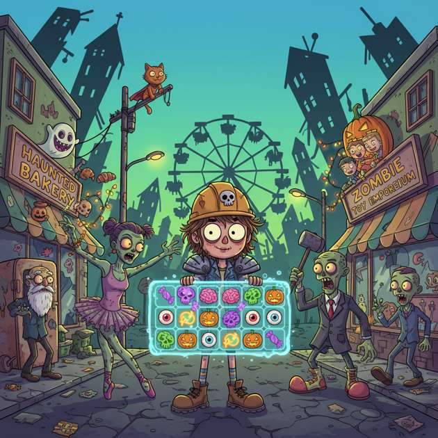 Zombie Town Mash-Up - Match 3 Puzzle by Jabali AI