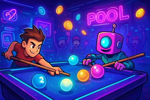 Neon Cue Clash - Jabali AI Poster